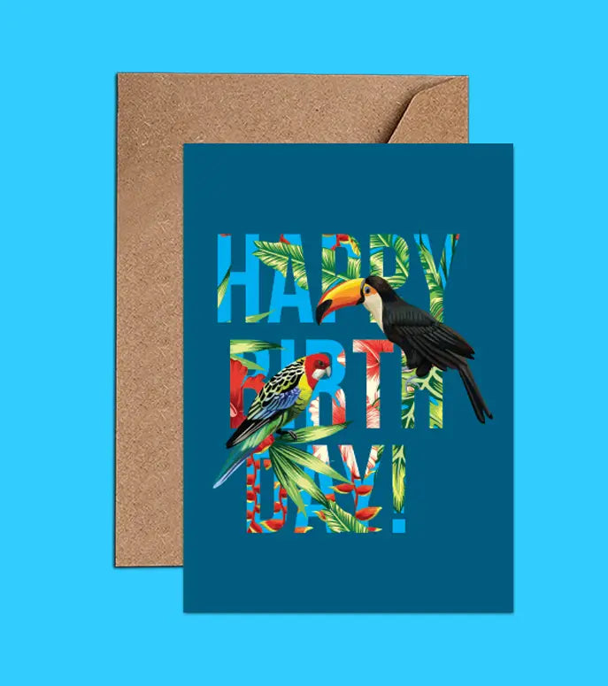 Happy Birthday Toucan & Parrot Card
